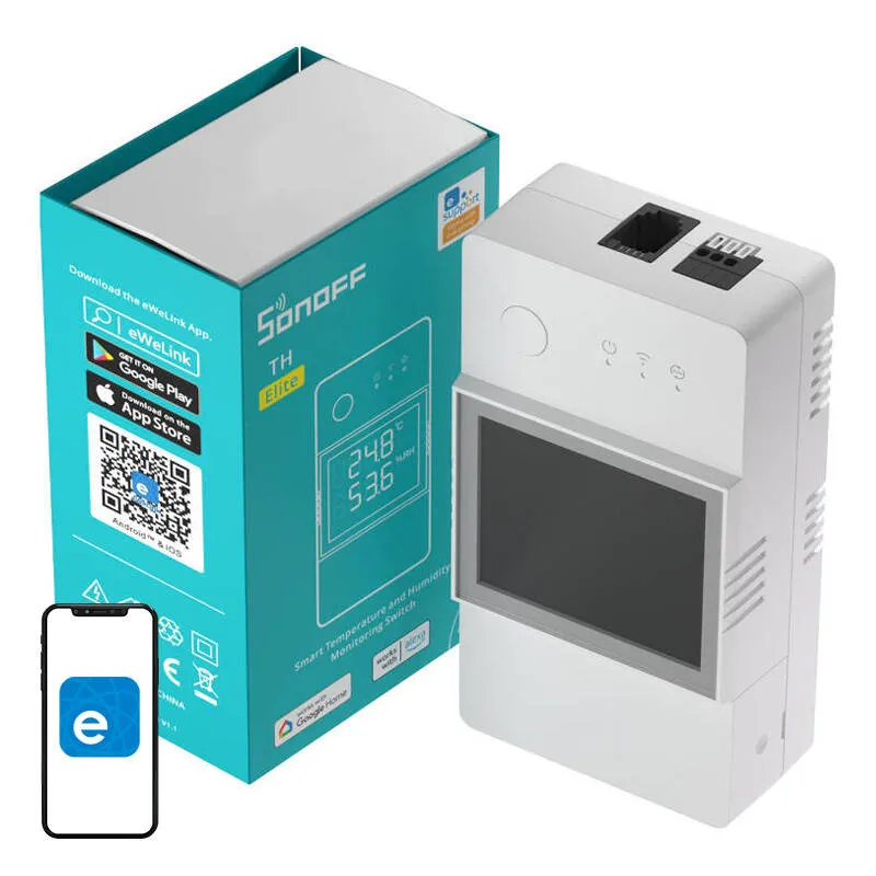 Smart WiFi temperature and humidity monitoring switch Sonoff THR320D TH Elite